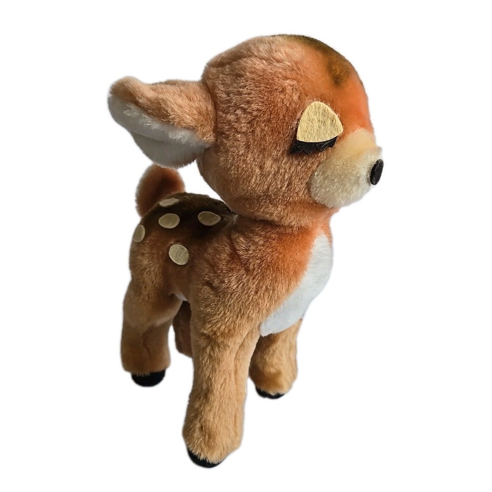 VTG Dakin Bambi Plush Stuffed Animal‎ Fawn Deer 1974 Felt Eyes & Spots Standing